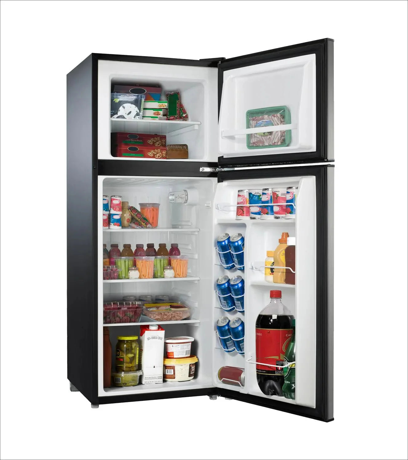4.6. Cu ft Two Door Mini Refrigerator with Freezer, Stainless Steel