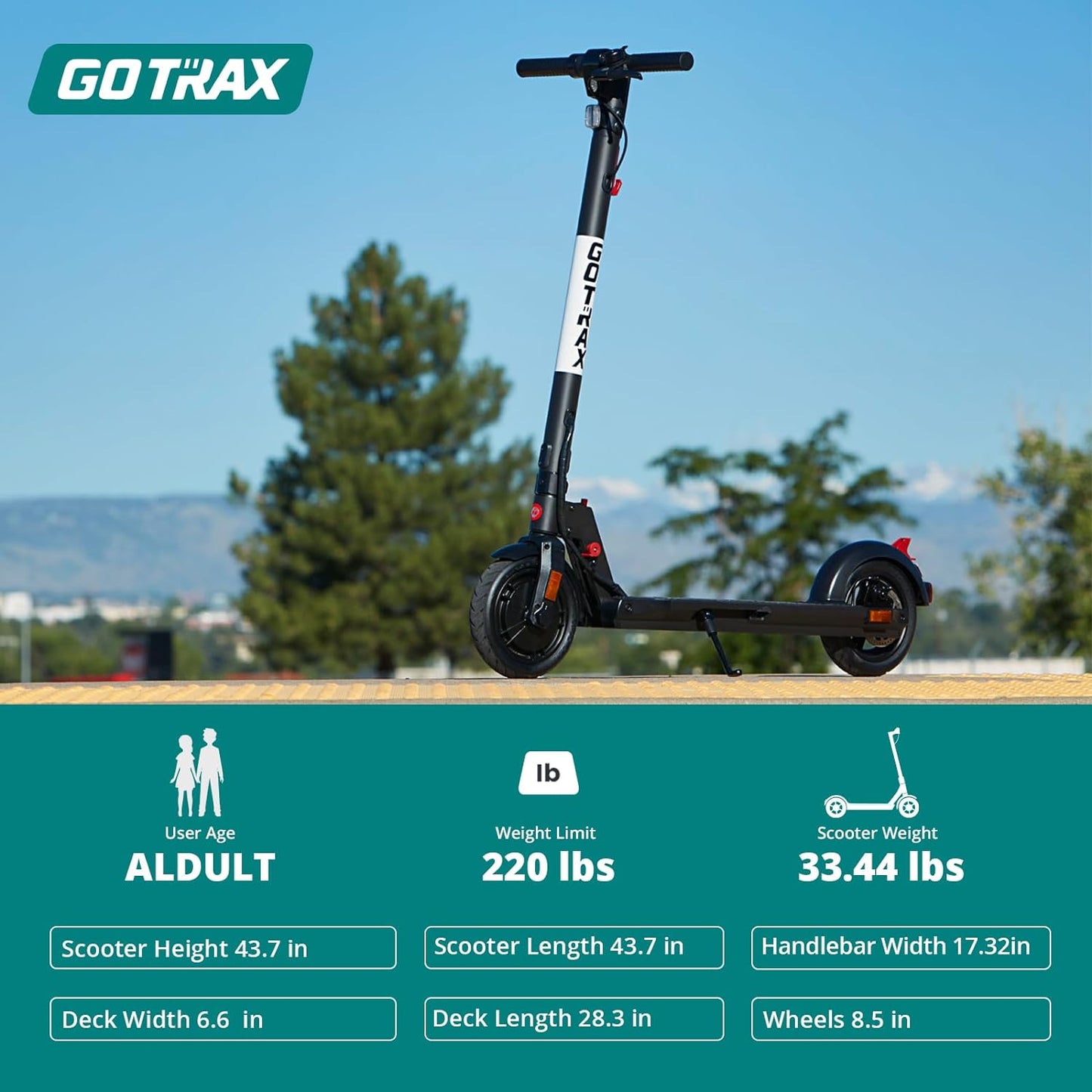 Adult Electric Scooter, 8.5 Inch Pneumatic Tires, Max Range 14/18 Miles, Max Speed 15.5/18 MPH, Powered by 300 Watt Motor, with Cruise Control Adult Folding Electric Scooter