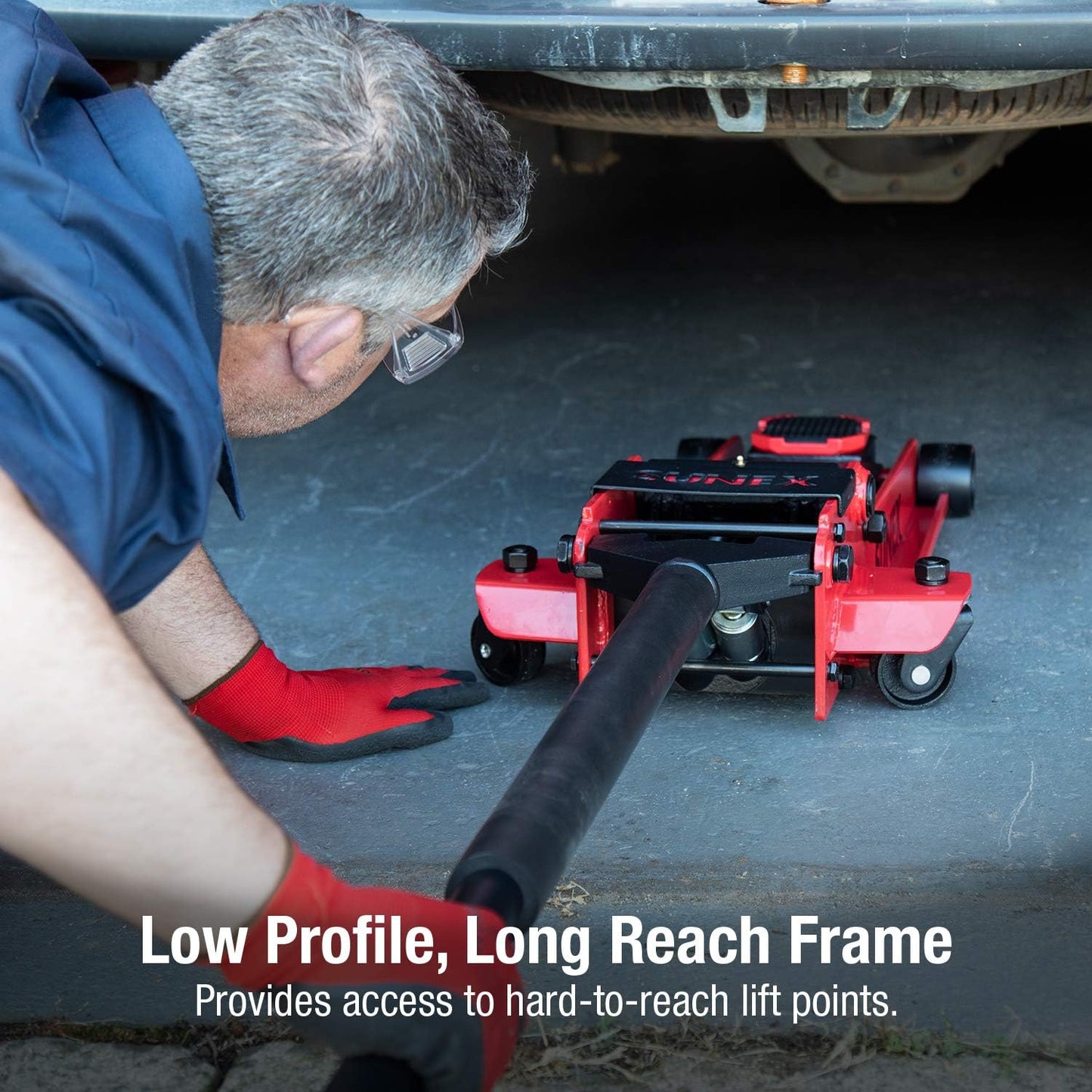3.5 Ton Low Profile Steel Service Jack with Rapid Rise Technology