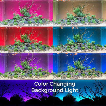 72" Inch Serene Aquarium Visual and Audio Aquatic Experience Kit with LED Aquarium Light, LED Background Light, Frosted Background Film & Speaker for Fish Tank (4028)