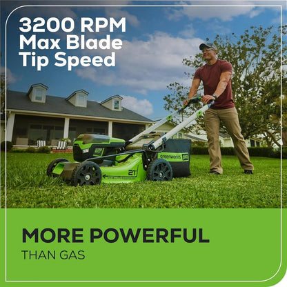 60V 21 Cordless (Self-Propelled) Lawn Mower , 2 x 4.0Ah Batteries and Dual Port Rapid Charger