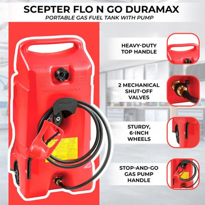 14 Gallon Portable Gas Fuel Tank with Pump, 2 Pack, Red