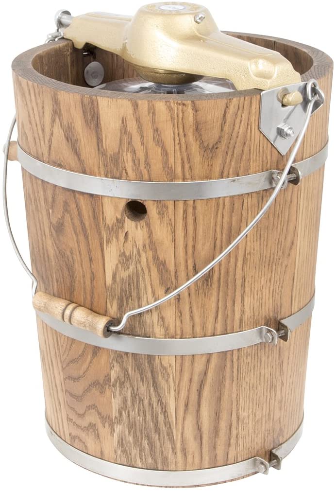 6 qt Country Ice Cream Maker Classic Wooden Tub Hand Crank
