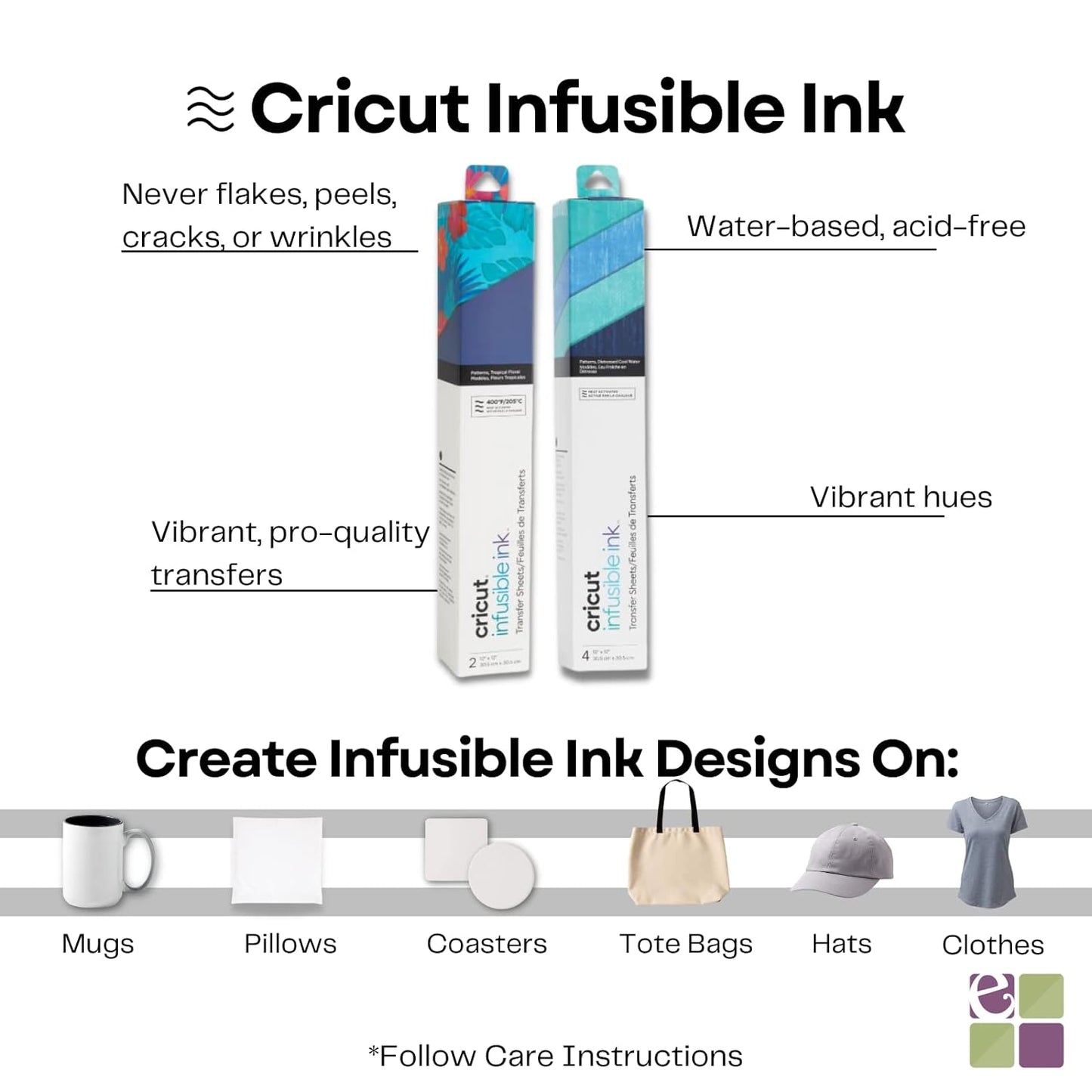 9x9 with Infusible Ink Sheets & Pens, Coasters and 20x16 Heat Mat Bundle - Beginner DIY Project Kit for Home Decor Projects and Custom Apparel, Iron Pressing