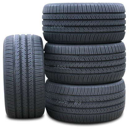 A pair of 2 (2)265/35R20 99Y XL high performance all-season tires fit: 2015-23 Ford Mustang EcoBoost Premium, 2012-13 Audi A7 Quattro Base