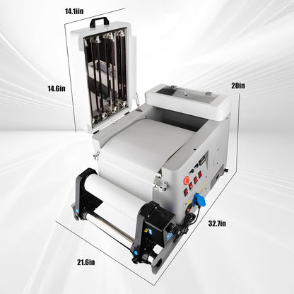 A3 Economic Automatic DTF Powder Shaker and Dryer Machine 13.4in (340mm), Automatic Powder Shaking Machine with 4 Lamps for Even Heating for DTF Printing on T-Shirts Clothes