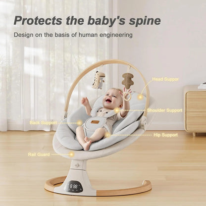 Baby Swings for Infants, Monamii Baby Swing, Bluetooth Infant Swing with Music Speaker, 5 Speeds and Remote Control, Indoor & Outdoor Use