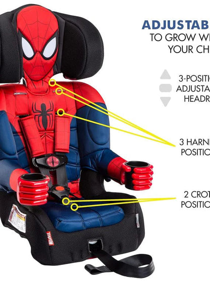 2025 KidsEmbrace Marvel Spider-Man 2-in-1 Forward-Facing Booster Car Seat LATCH | 5-Point Harness Booster 22-65lbs converts to Belt-Positioning Booster 40-100lbs | Adjustable