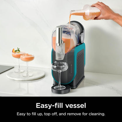 SLUSHi with RapidChill Technology, 88 oz. Frozen Drink & Slushie Machine, 5 Preset Programs, Margaritas, Frappés, and More, Premium Accents, Black, FS301