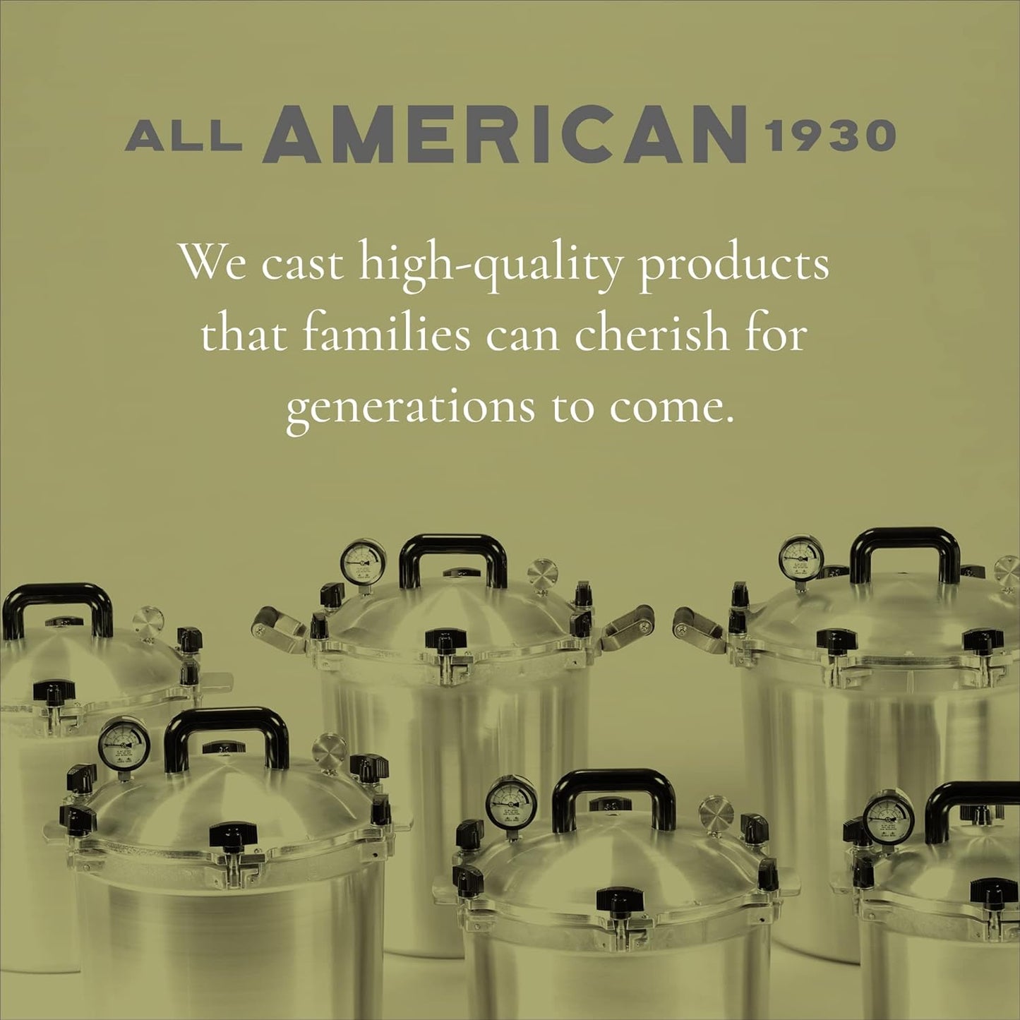 All American 1930: 21.5qt Pressure Cooker/Canner (The 921) – Exclusive Metal to Metal Sealing System – Easy to Open & Close – Suitable for Gas, Electric, or Flat Top Stoves – Made in the USA