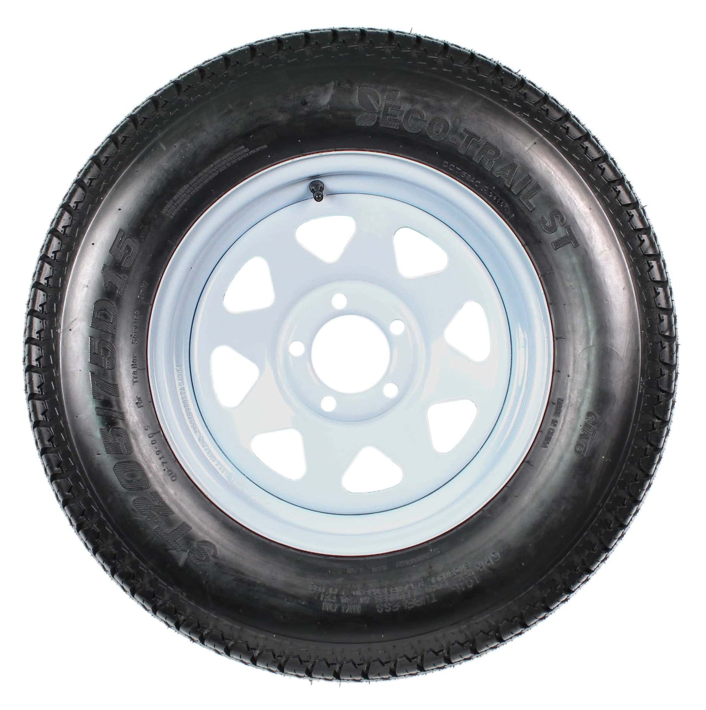 2-Pack Trailer Tire On Rim ST205/75D15 205/75 D 15 in. LRC 5 Hole White Spoke