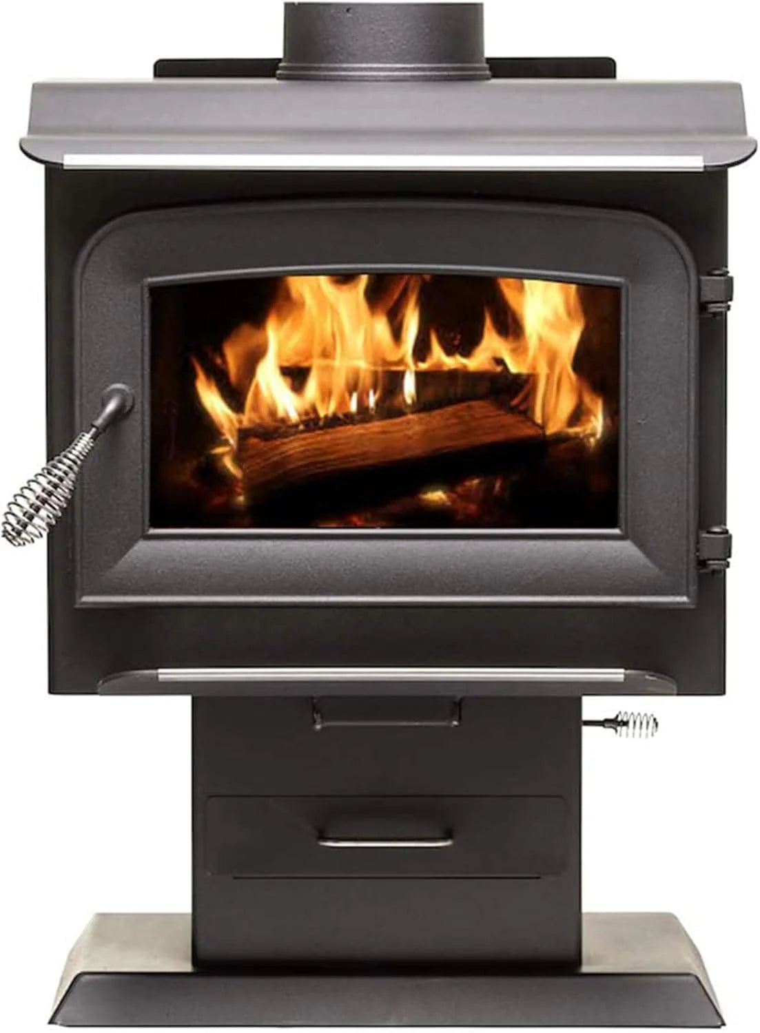 Ashley Hearth AW1120E-P Wood Stove, 68,000 BTUs, 1200 Sq. Ft. Heating, Pedestal Base, EPA Certified