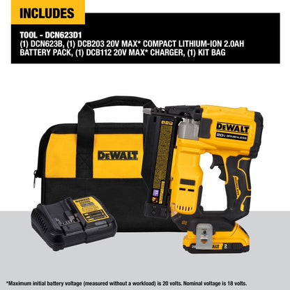 ATOMIC Compact Series 20V MAX Pin Nailer 23 Gauge Kit DCN623D1 from
