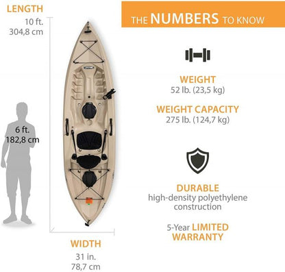 Lifetime 90806 Tamarack Angler 100 Fishing Kayak C 2 Pack (Paddles Included)