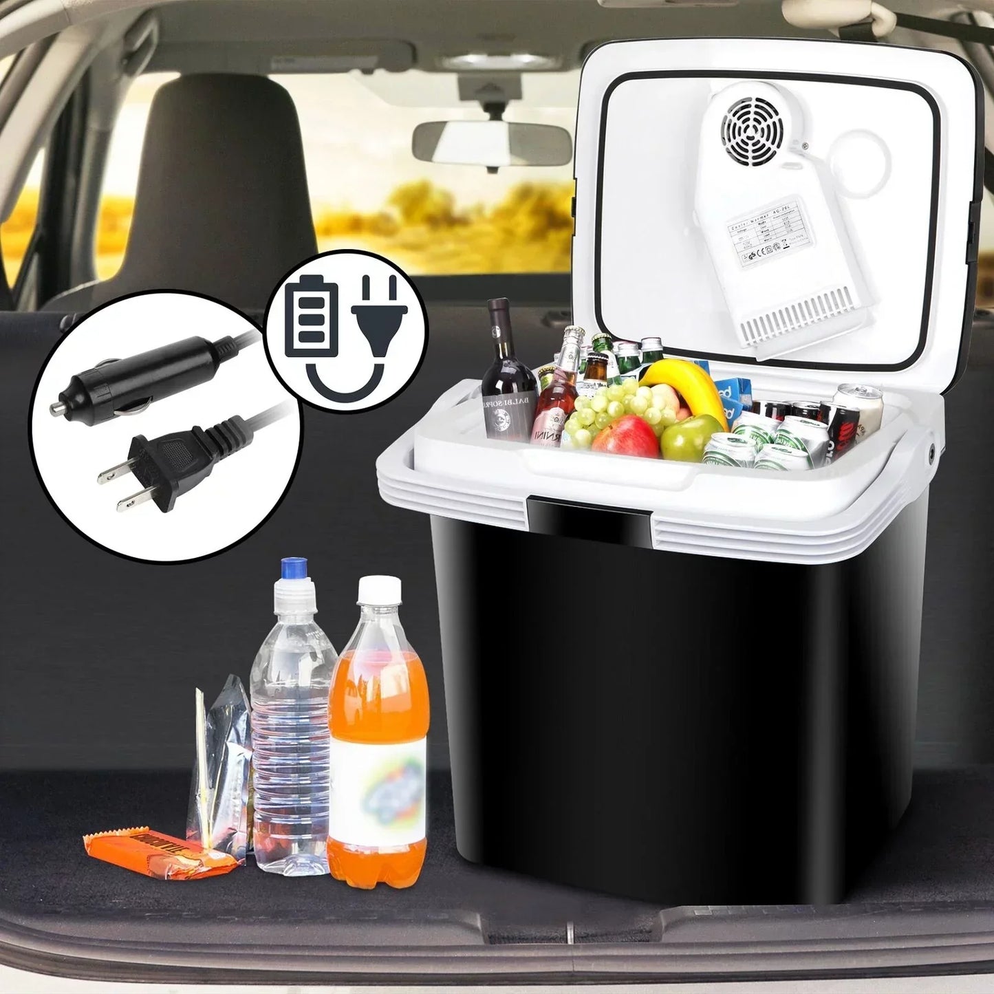 Newest Portable Iceless Thermoelectric Cooler Warmer Low Noise Car Electric Refrigerator Mini Fridge for Car Travel Trip Caming