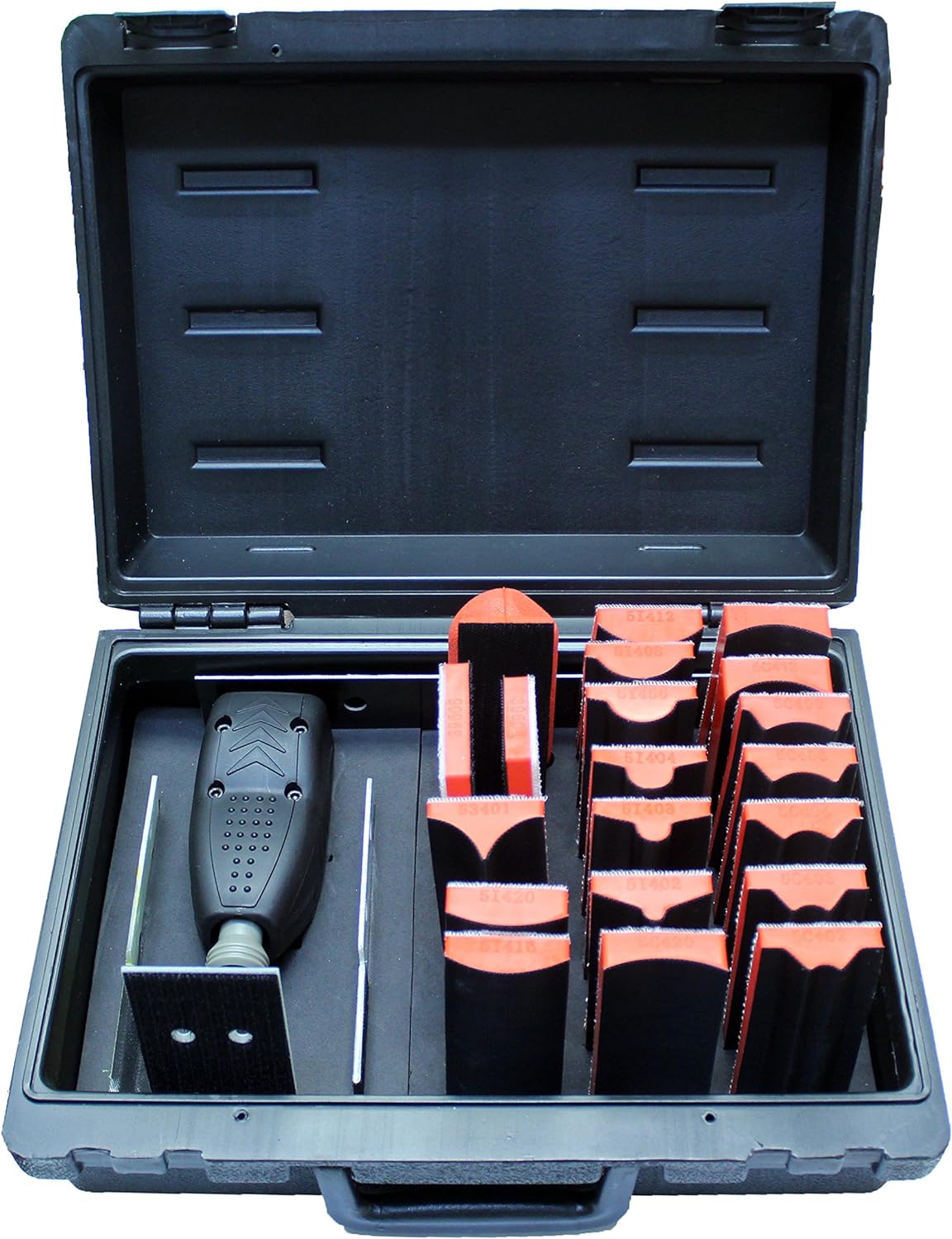 99515 Pneumatic Line Profile Sander 21 Pieces With 14 Profile Shape Blocks And Hardshell Carrying Case, 2-3/8" x 4-7/8"