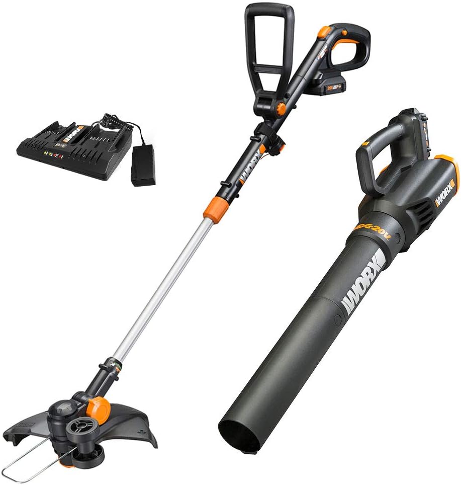 20V GT Revolution 12" 4.0Ah Cordless String Trimmer & Turbine Leaf Blower Power Share Combo Kit - WG930.3 (Batteries & Charger Included)