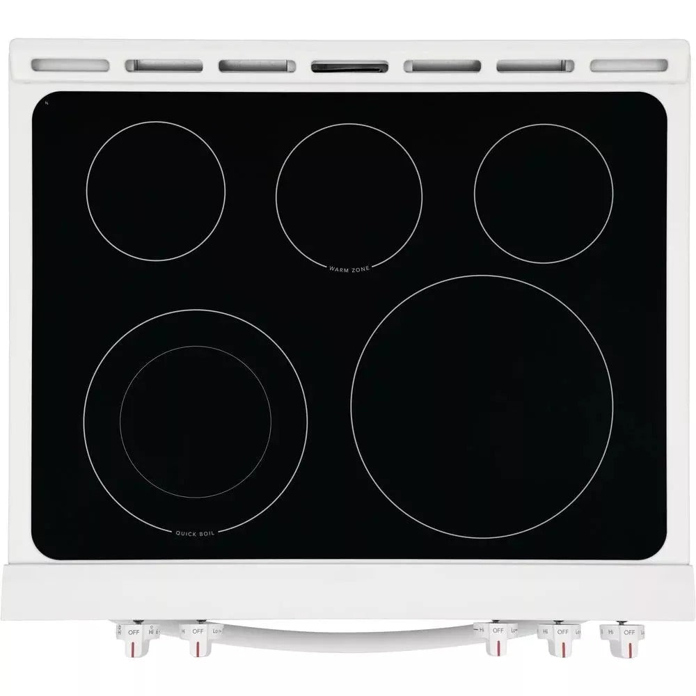 30 in. 5.0 cu. ft. Single Oven – White with NVS Black Glass