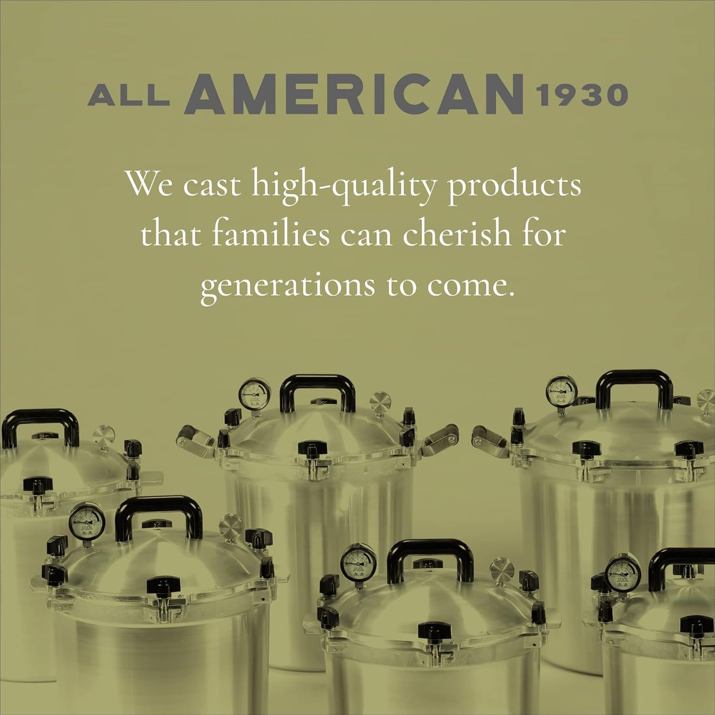 All American 1930: 21.5qt Pressure Cooker/Canner (The 921) – Exclusive Metal to Metal Sealing System – Easy to Open & Close – Suitable for Gas, Electric, or Flat Top Stoves – Made in the USA