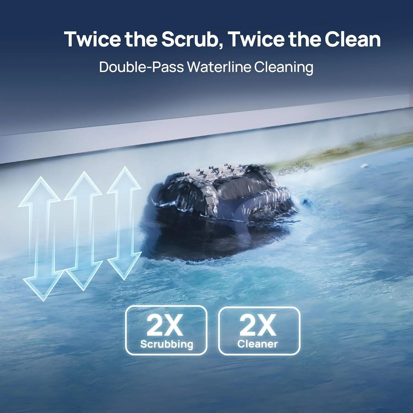 Beatbot AquaSense 2 Cordless Robotic Pool Vacuum Cleaner, Smart Surface Parking, Double-Pass Waterline Scrubbing, Cleans Floor, Walls, and Waterline, Above & In-Ground Pools up to 3,230 sq.ft - Blue