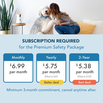 360° Cat Camera: See Your Cat from Anywhere | Rotating 360° Cat Tracking, Treat Toss, Color HD Night Vision, 2-Way Audio, Real-Time Notifications, Designed for Cats | Pet Camera w/Phone App