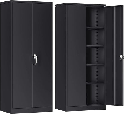 Atripark Metal Storage Cabinet with Lock, 72" Lockable Garage Tool Cabinet with Doors