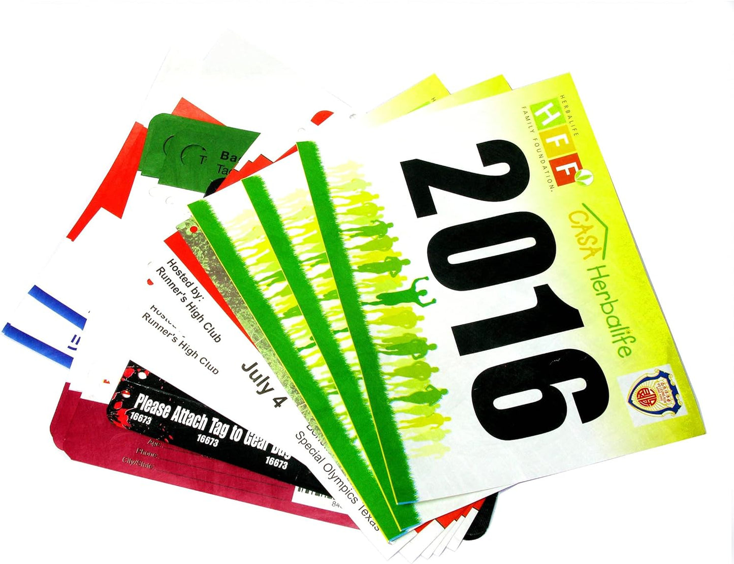 Array Stars Custom Race Bibs Personalized Full Color Printed Race Numbers, Running Bibs